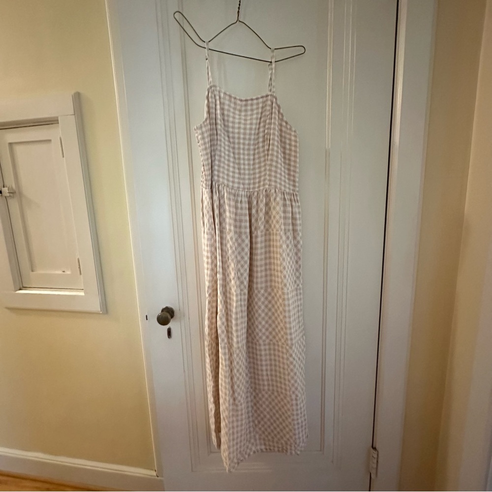 Checkered Cottage Style Maxi Dress
